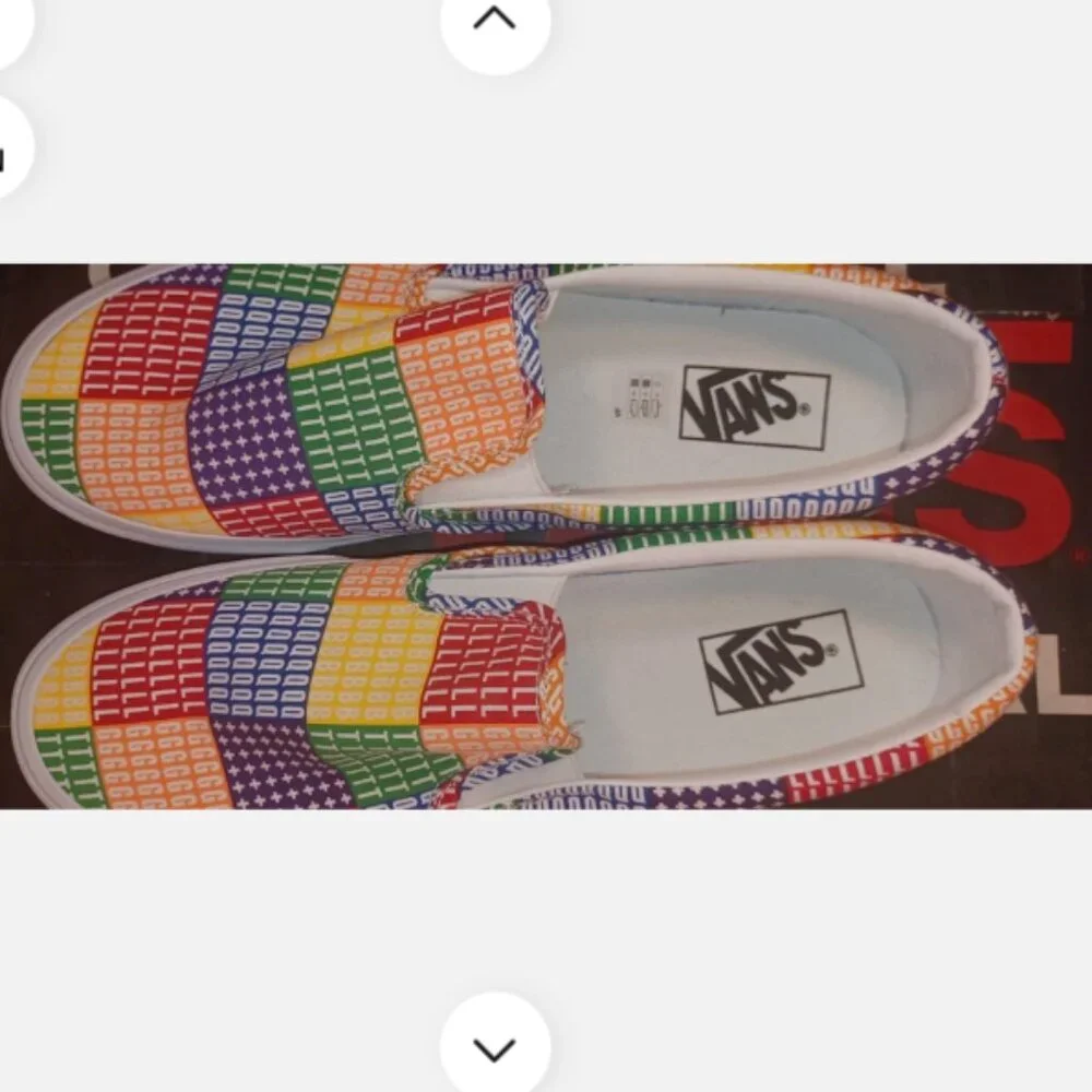 Vans Men's 9.5/Women's 11 Slip-On Pride Rainbow Multi/True White LGBTQ